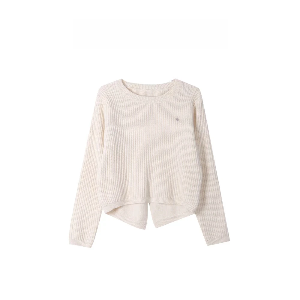 冬季新款时尚百搭显瘦背后单排扣毛衣8889