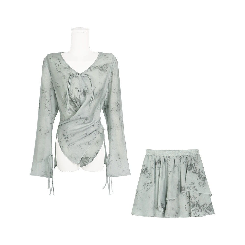 新款设计师轻奢时尚小众气质两件套套装886786