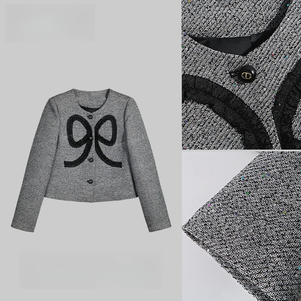 2024秋季新款小香风圆领气质短外套8833075