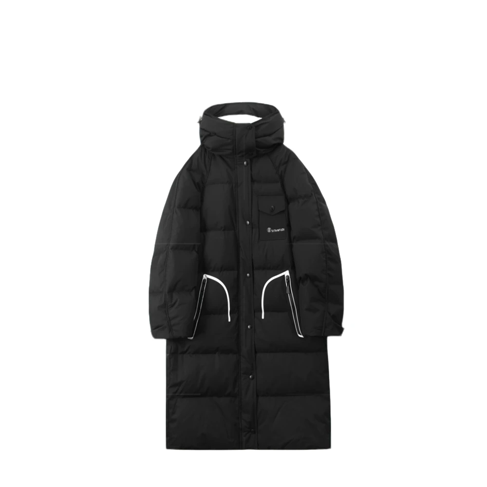 新款时尚连帽白鸭绒面包羽绒服66026