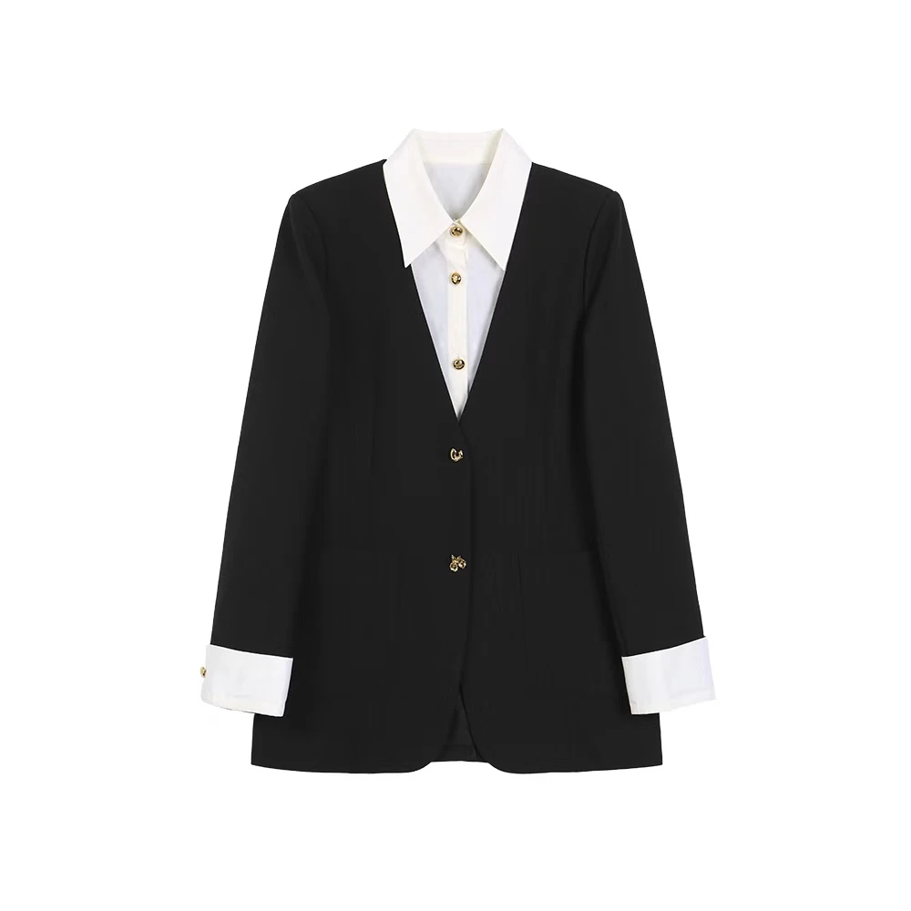 2024夏季新款时尚设计假两件西装外套88339