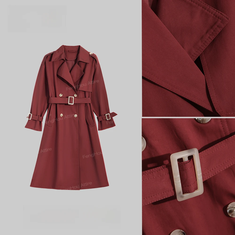 2024秋季新款都市浪漫气质长款风衣外套831