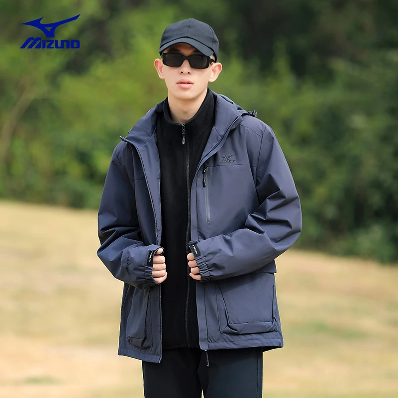 Mizuno/美津浓登山服风衣男女款秋冬季户外防风防水夹克外套