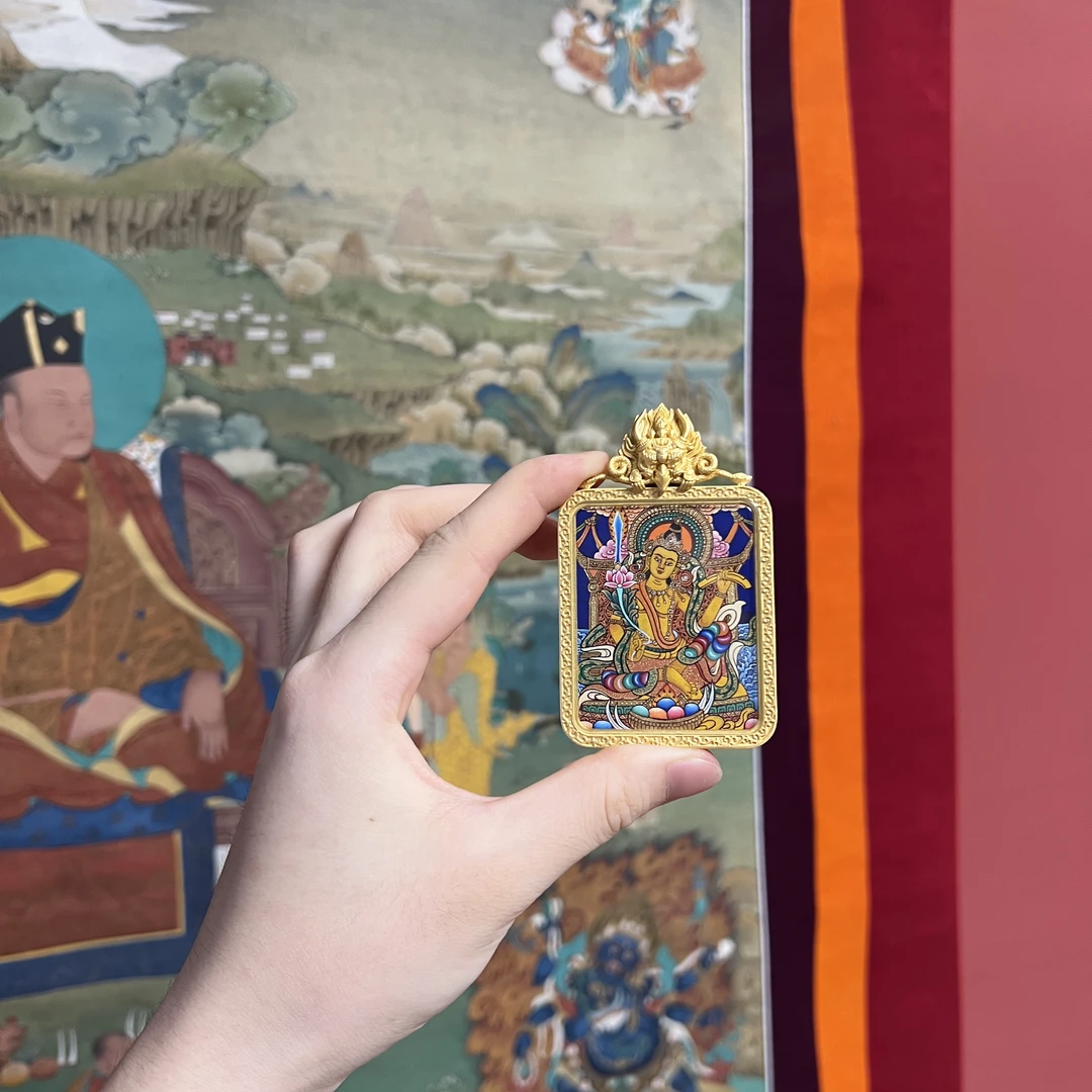 热贡纯手绘小唐卡-文殊老师