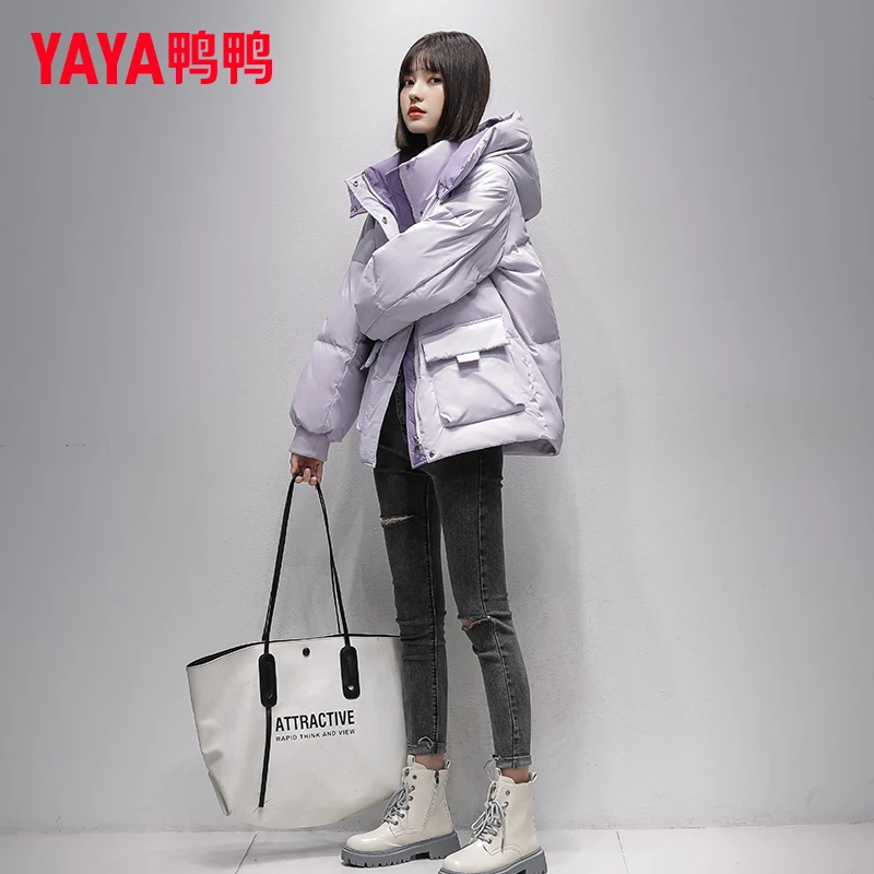 YAYA/鸭鸭23新款休闲时尚连帽韩版秋冬羽绒服防水百搭外套潮流