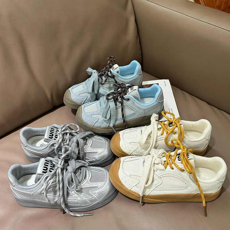 35-43码秋季新款网面运动休闲鞋女板鞋40大码女鞋41-42平底德训鞋