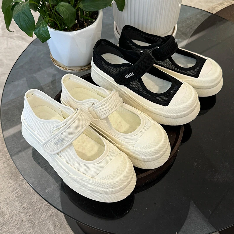 35-43码赵露思同款网面透气帆布鞋女大码女鞋41-43玛丽珍休闲板鞋