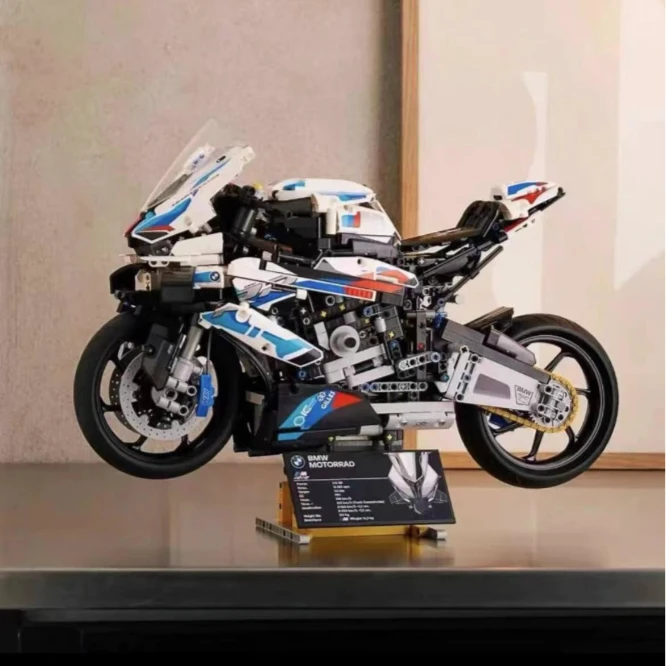 〖宝马M1000RR〗1:5机车-帅气外观大型拼装摩托车积木玩具组装新
