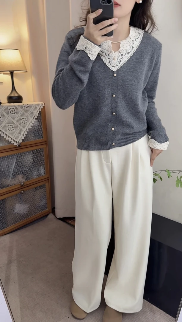 韩系百搭加绒直筒裤