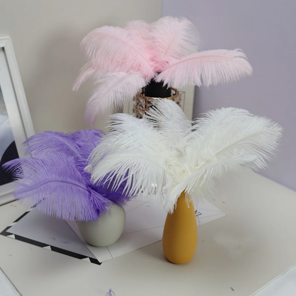 「中浩」手工鸵鸟羽毛30-35cm鲜花配饰拍照道具DIY装饰鲜花包装资材