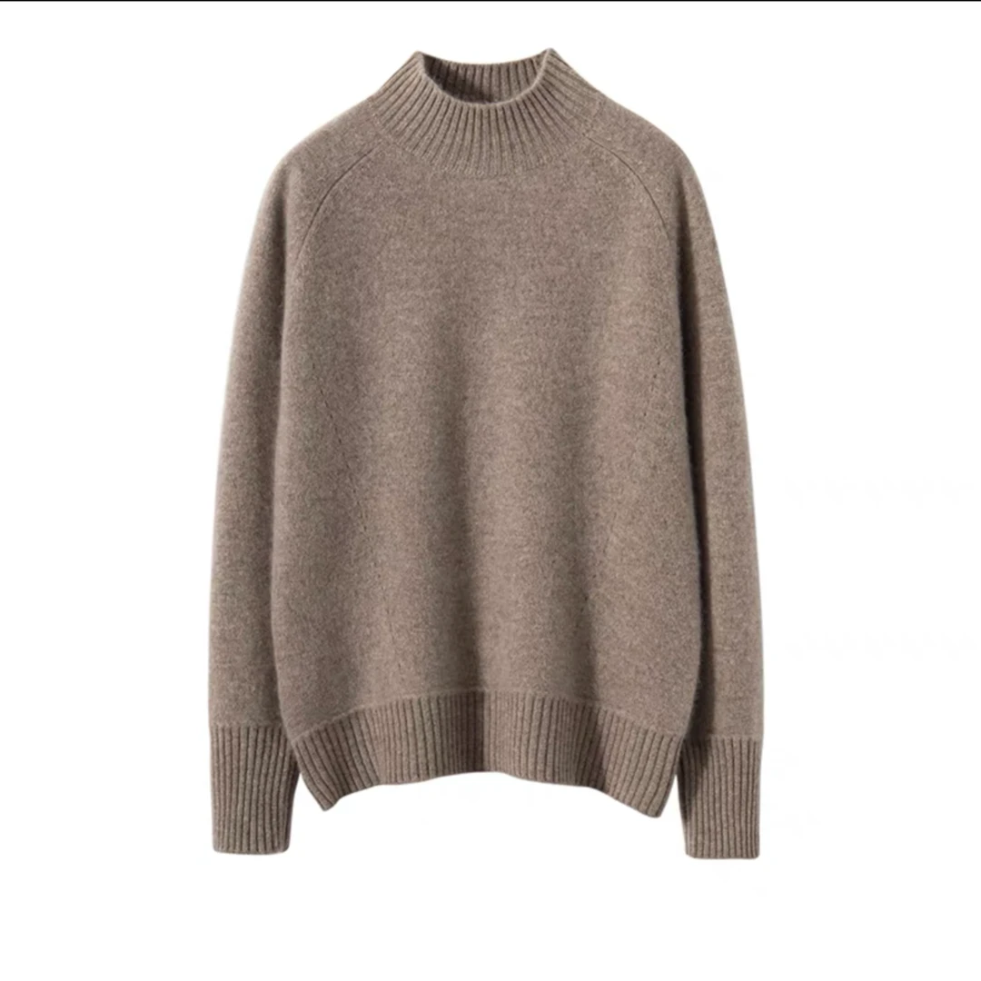 【升级版加密万能搭高品质】100%纯山羊绒半高领软加厚羊绒衫羊绒衫