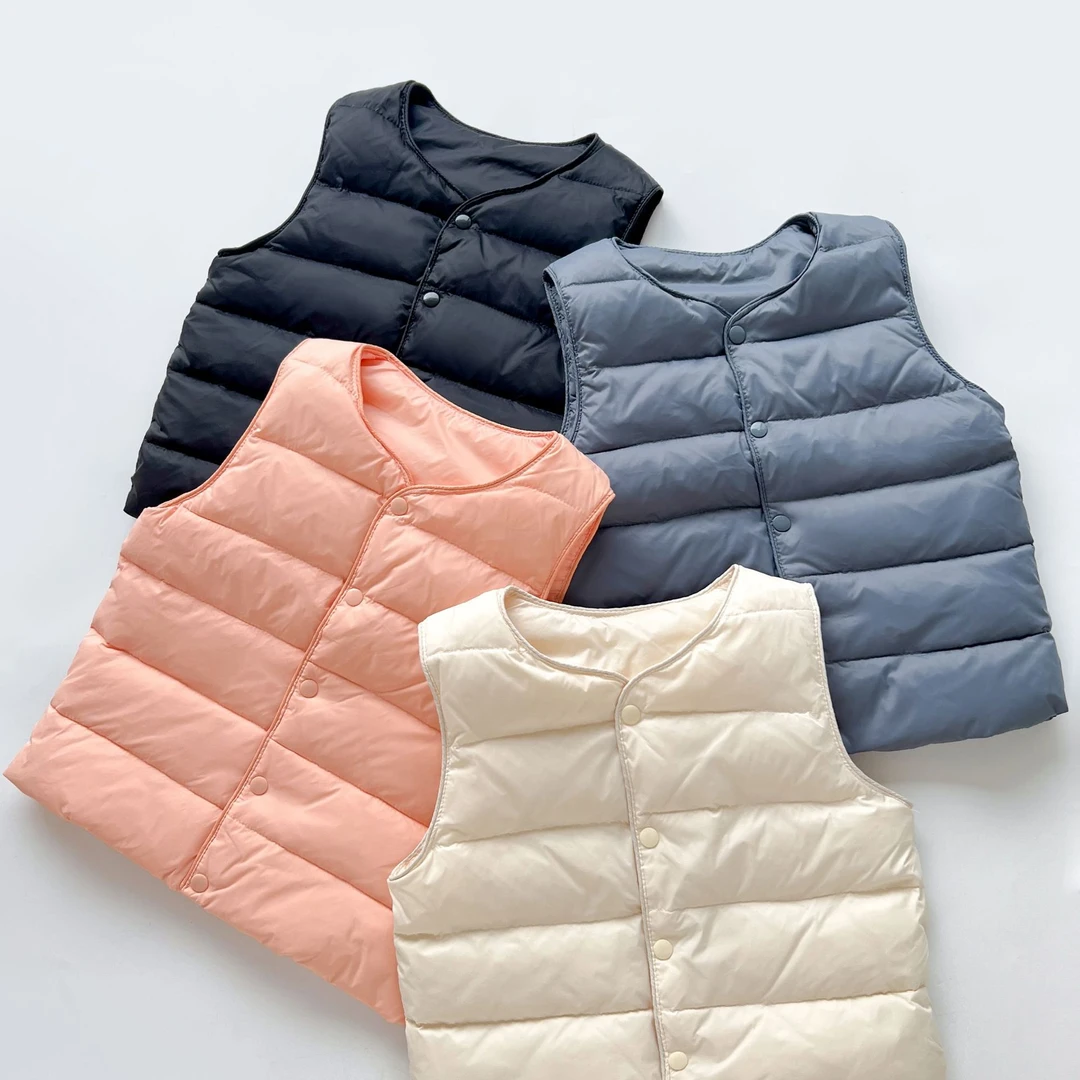 巴拉巴拉2024新款保暖羽绒马甲背心男女童中小童百搭内穿外穿秋冬