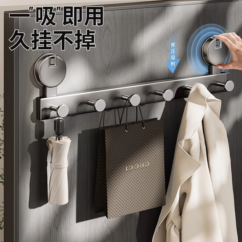 吸盘门后挂钩强力粘胶免打孔强力承重置物架钩子入户门挂衣架收纳