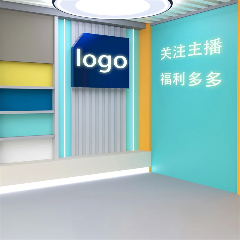 磁吸直播间背景墙男女高级感服装鞋包高端珠宝主播带货高清3d背景