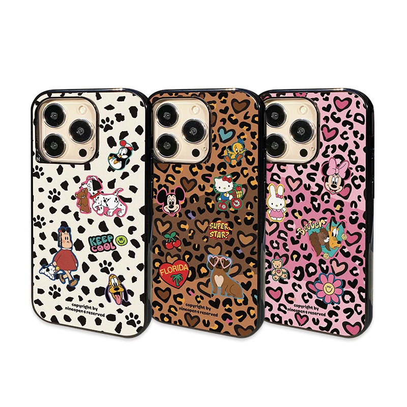 九点半豹纹樱桃企鹅苹果16pro手机壳iPhone15/14Pro/13磁吸保护套