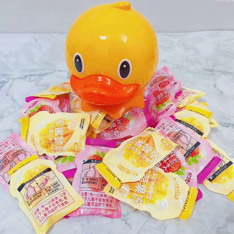 众星NBR蒟蒻果汁果冻综合口味吸吸冻小黄鸭存钱罐儿童礼物零食