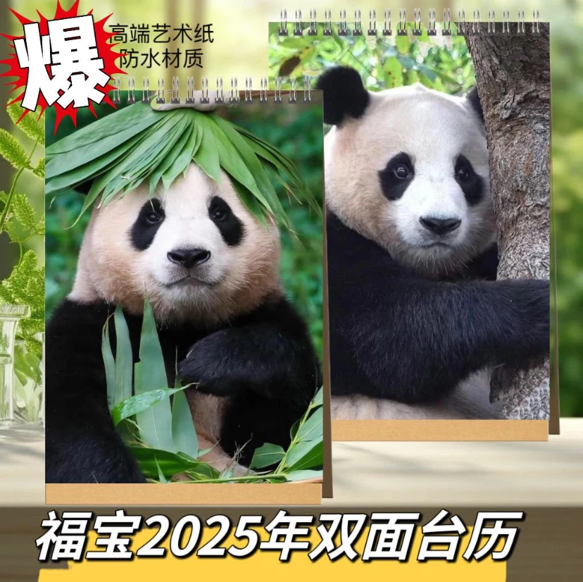 福宝2025年双面印图台历【高端艺术纸防水材质】