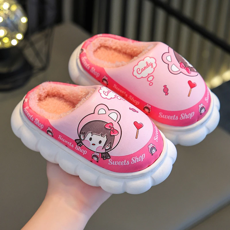 【儿童防水棉鞋】棉拖男女宝宝大中小防水亲子居家室内保暖防滑软底