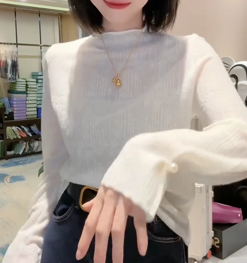 仙女风珍珠袖长袖打底衫【好物推荐】