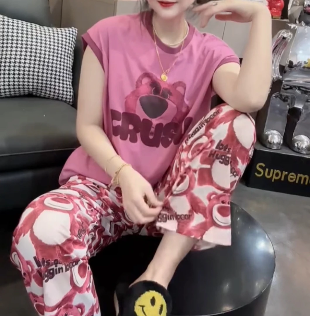 草莓熊家居服两件套【实物颜色偏深一些】