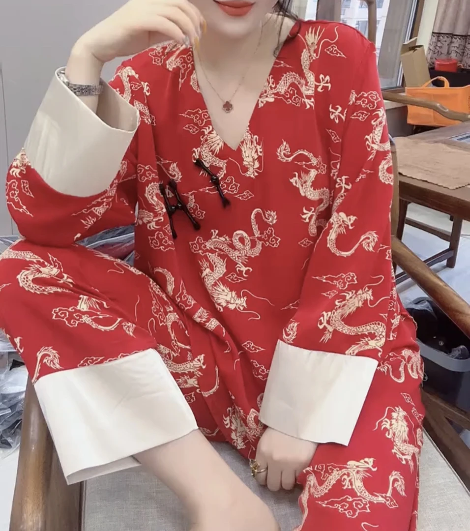 洋气国风龙年盘扣家居服两件套【实物微色差】