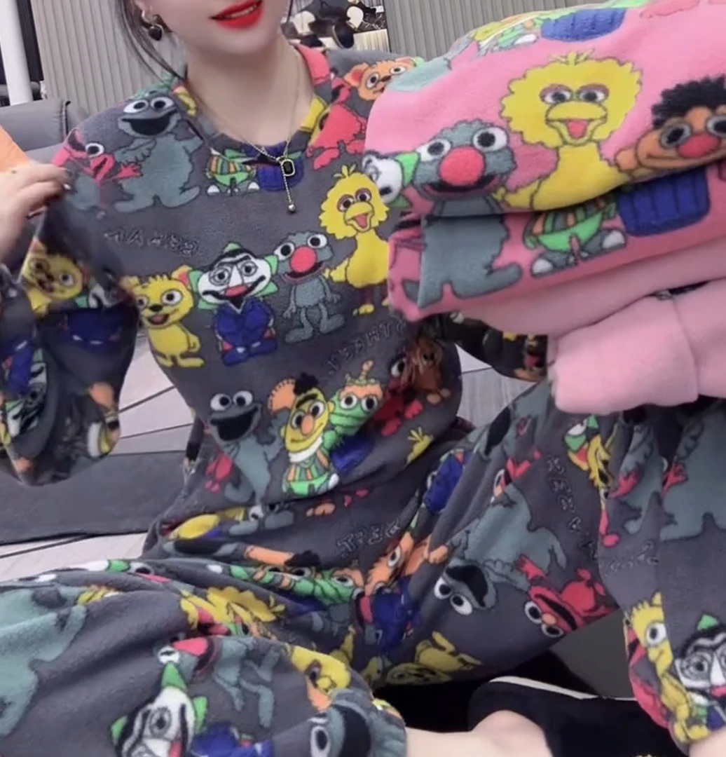 暖暖绒芝麻街家居服套装【实物微色差】