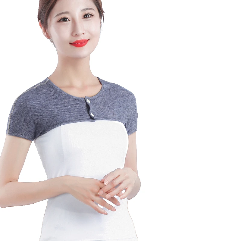 夏季棉护肩颈椎坎肩睡觉男女士月子小披肩夏天保暖肩周防寒