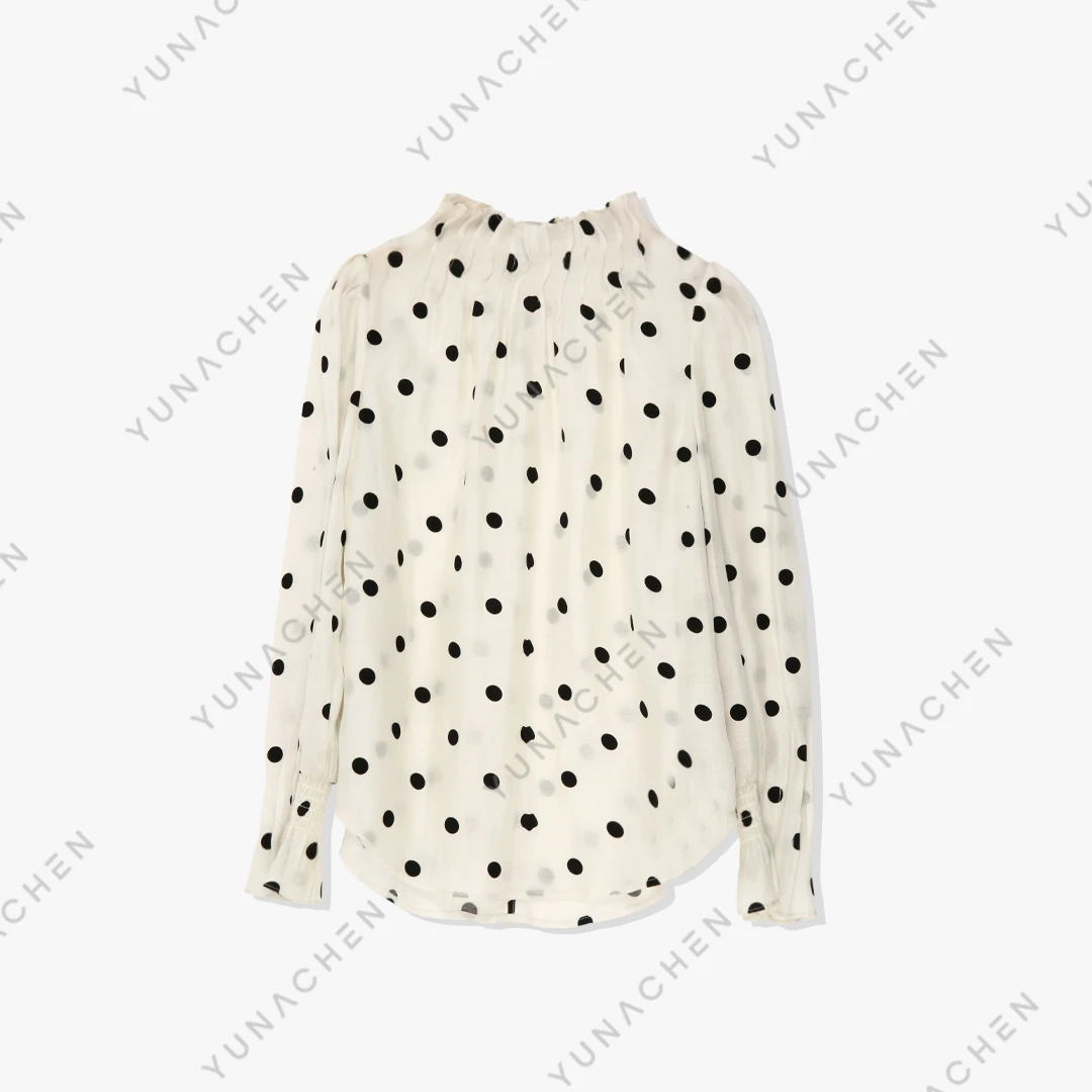 【波点】C23时尚气质荷叶领款休闲波点上衣03-999-T24SC50A
