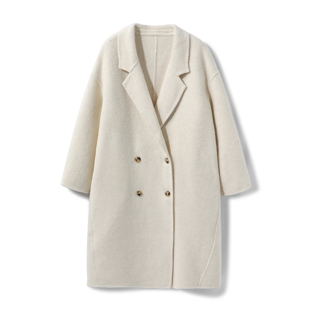 YUNACHEN【乐优】ZI3秋冬时尚长款毛呢女气质长款大衣1001-HZ22731