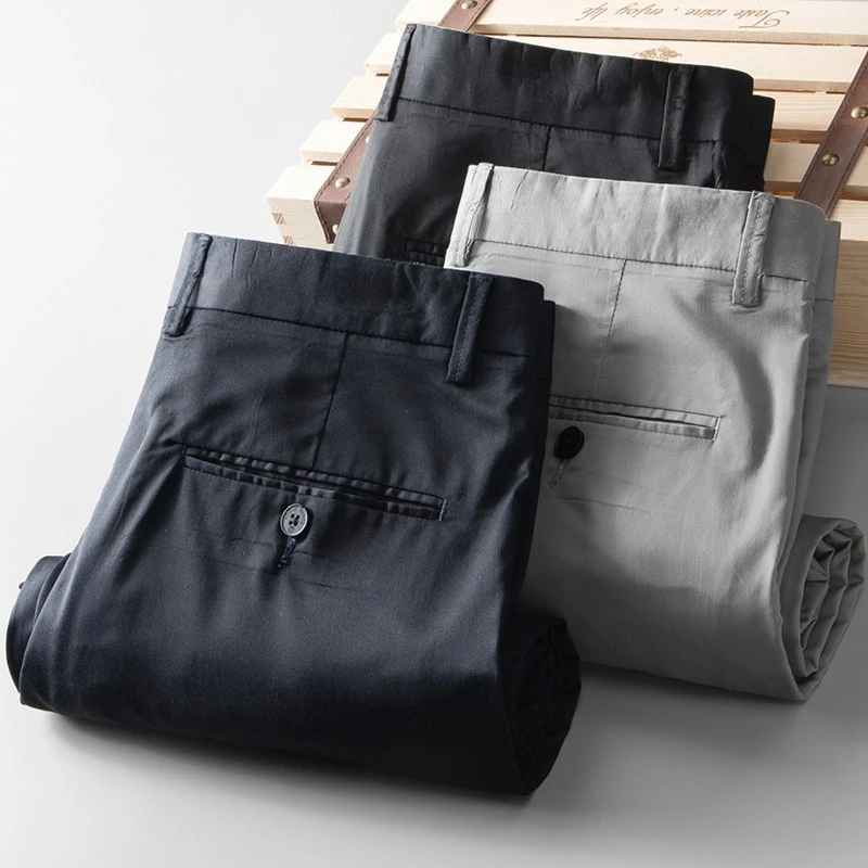 冠欧奥斯新款男士薄款直筒中腰高端商务休闲男士长裤子时尚休闲裤