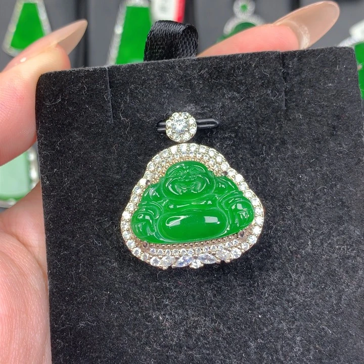 翡翠吊坠(不含链)银S925镶嵌