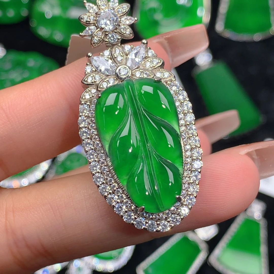 翡翠吊坠(不含链)银S925镶嵌