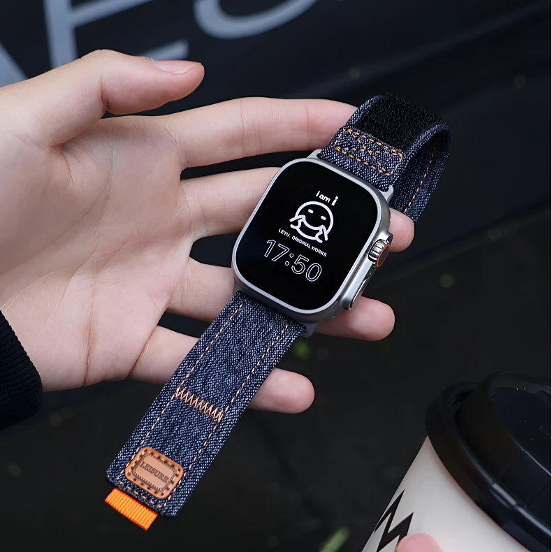 适用AppleWatch Ultra2表带S10尼龙回环苹果iwatch手表S9运动透气