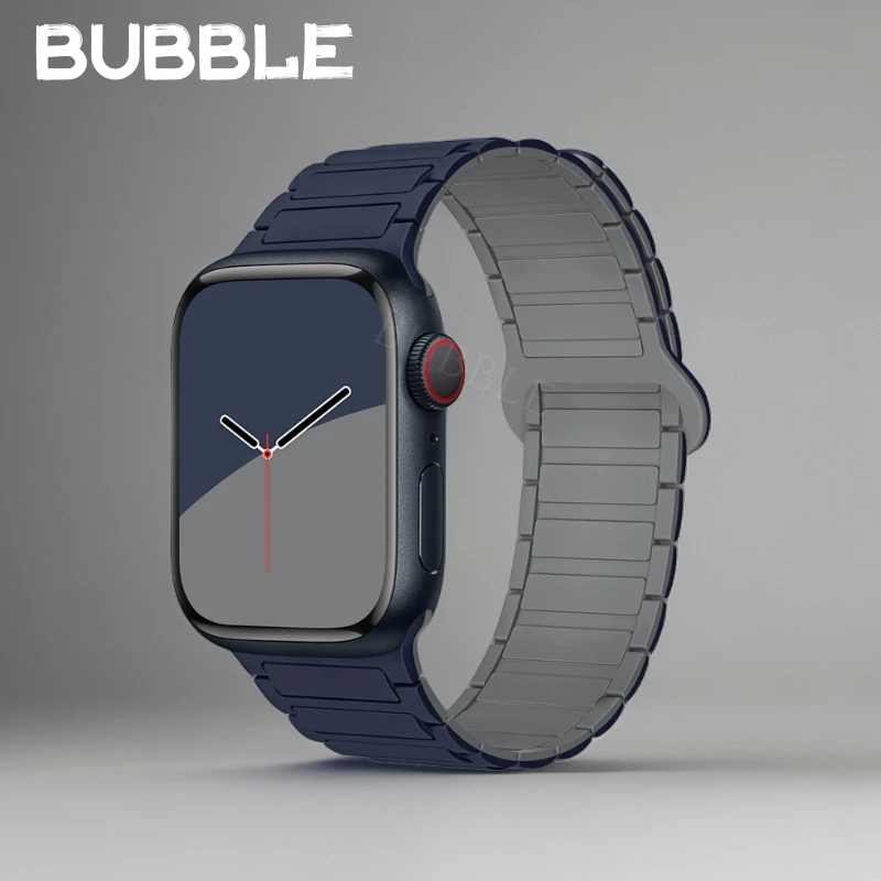 适用S10苹果S9手表iwatch8表带applewatch Ultra2磁吸7硅胶SE运动