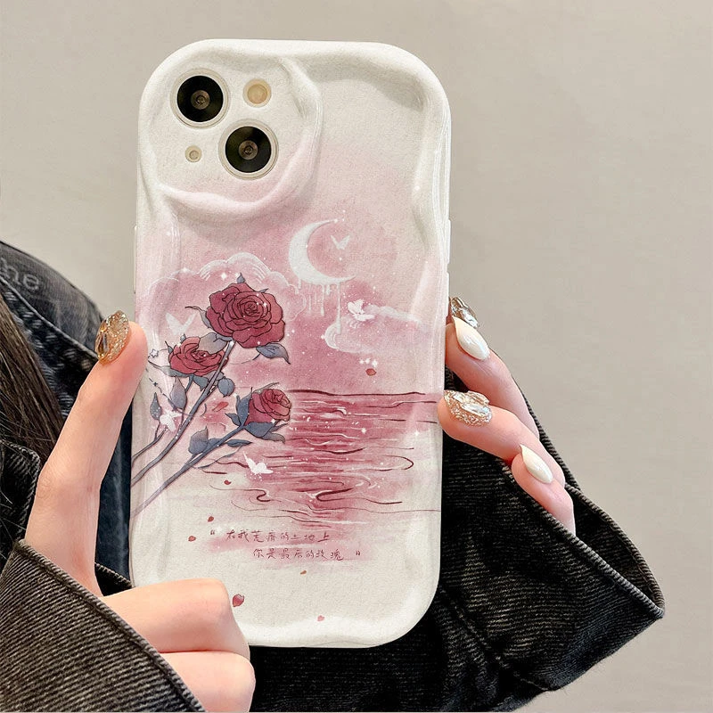 日落玫瑰海适用苹果小米oppovivo华为iPhone12/13/14/15手机壳软