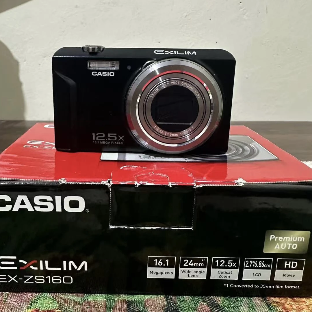 95新 Casio/卡西欧 Zs160 1610W/12.5倍小长焦 带箱说 售出no退换
