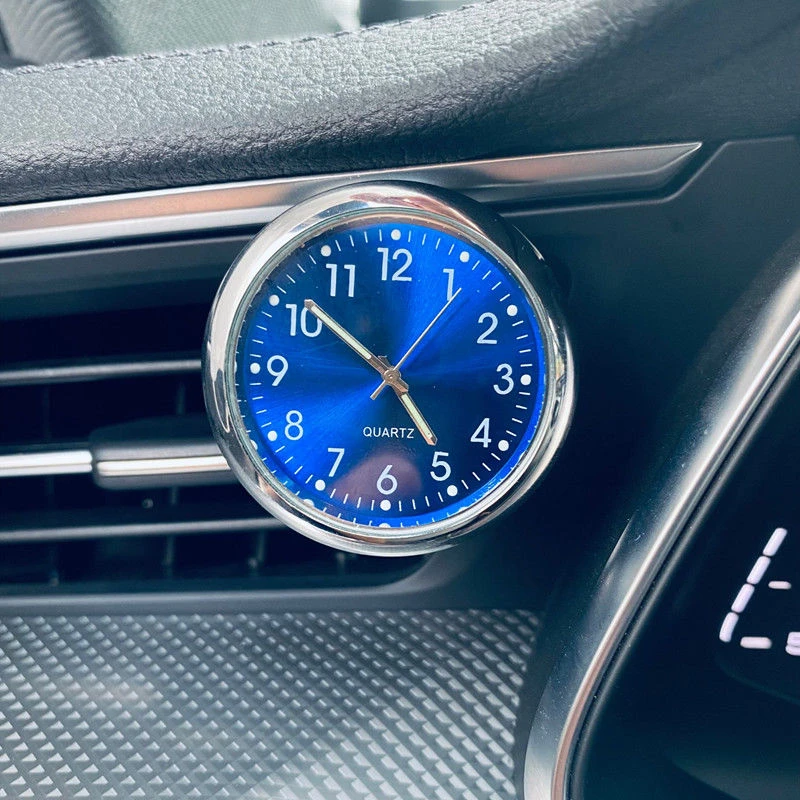 2025新款升级版夜光车载表盘车用电子表出风口夹钟表可粘贴石英表