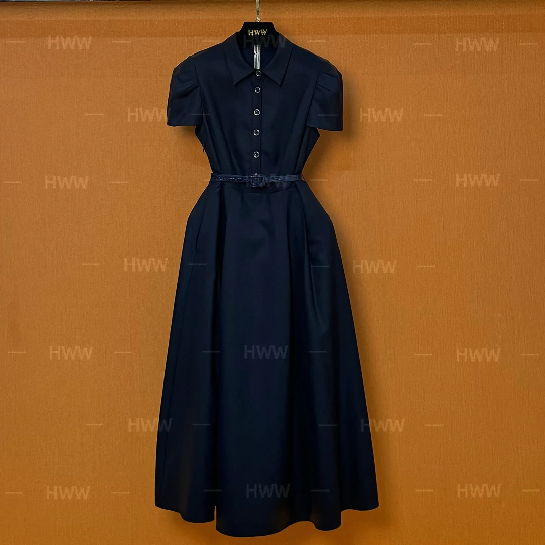 【青衿婉仪】HWW轻奢设计师短袖时尚优雅法式连衣裙女THYXC401682