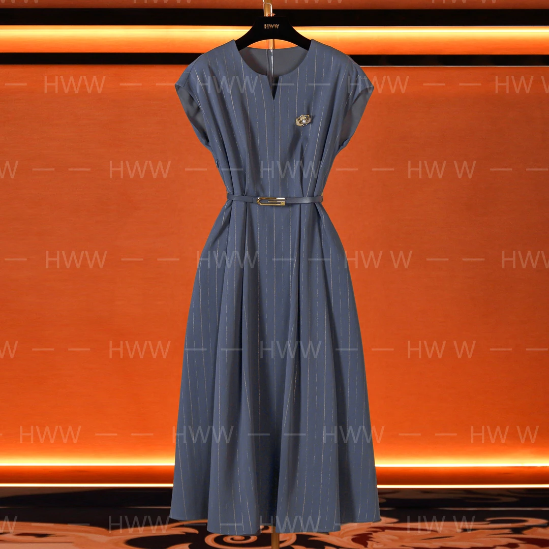 HWW轻奢设计师女装连衣裙优雅气质修身时尚收腰连衣裙DHZZR402565