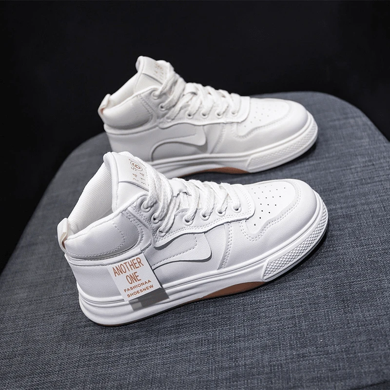 厚底高帮秋冬加棉加绒时尚网红小白鞋女百搭休闲潮流运动板鞋潮鞋