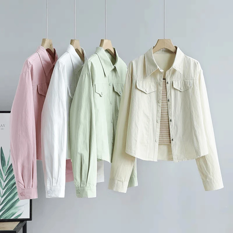 【工厂直发】2024年春季新款韩版条纹背心长袖衬衫短款外套两件套