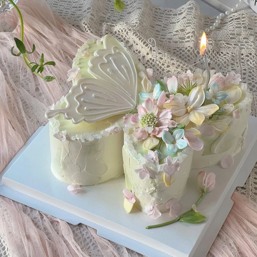 高端法式许愿蝴蝶生日蛋糕昆明武汉重庆天津成都郑州全国城配送