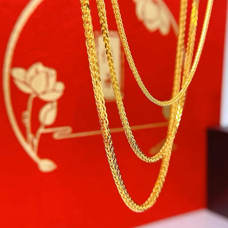 铜合金项链 爆款铜合金素链肖邦锁骨链百搭素款时尚经典轻奢气质