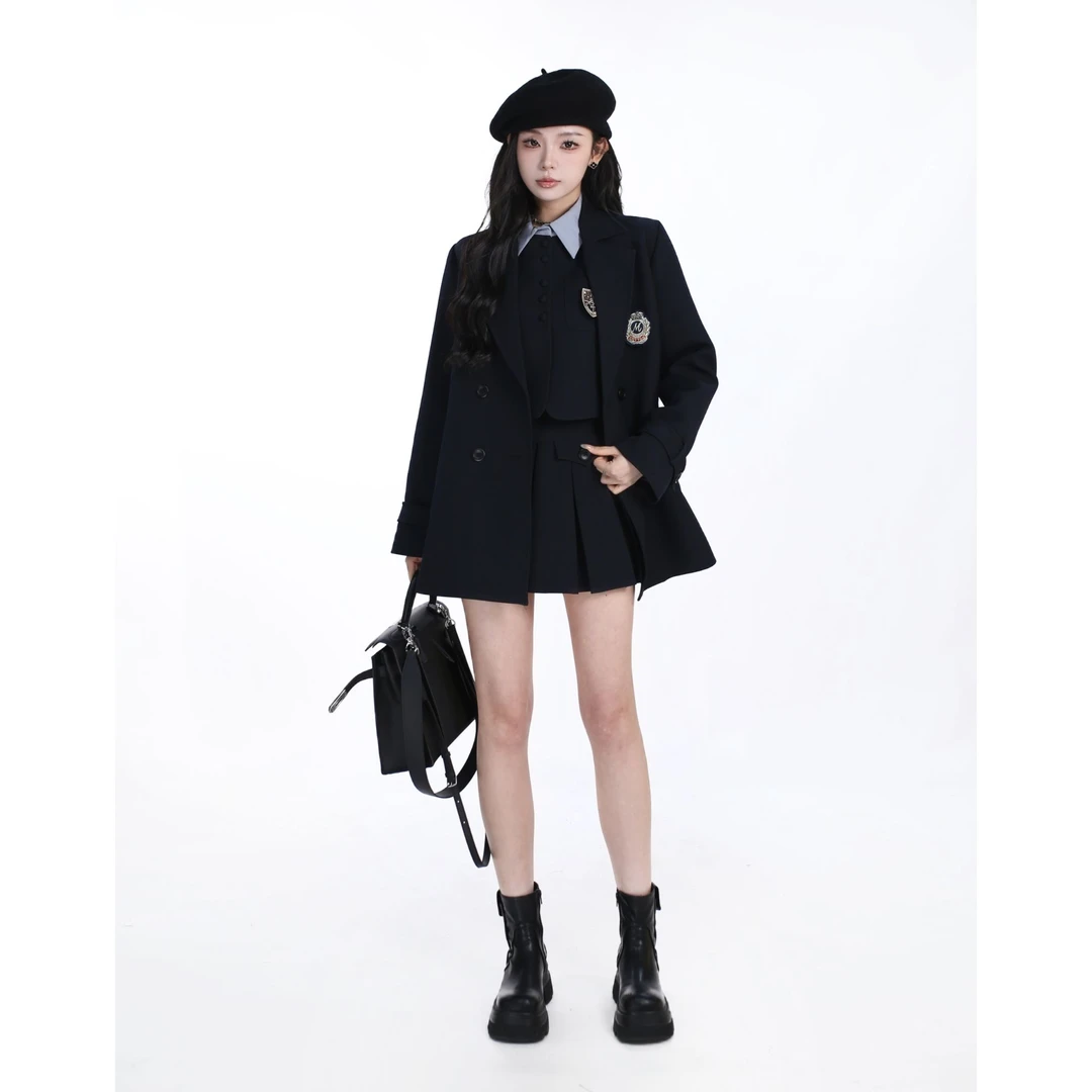 现货风衣【弥敦道】小众设计简约英伦学院风显瘦女套装