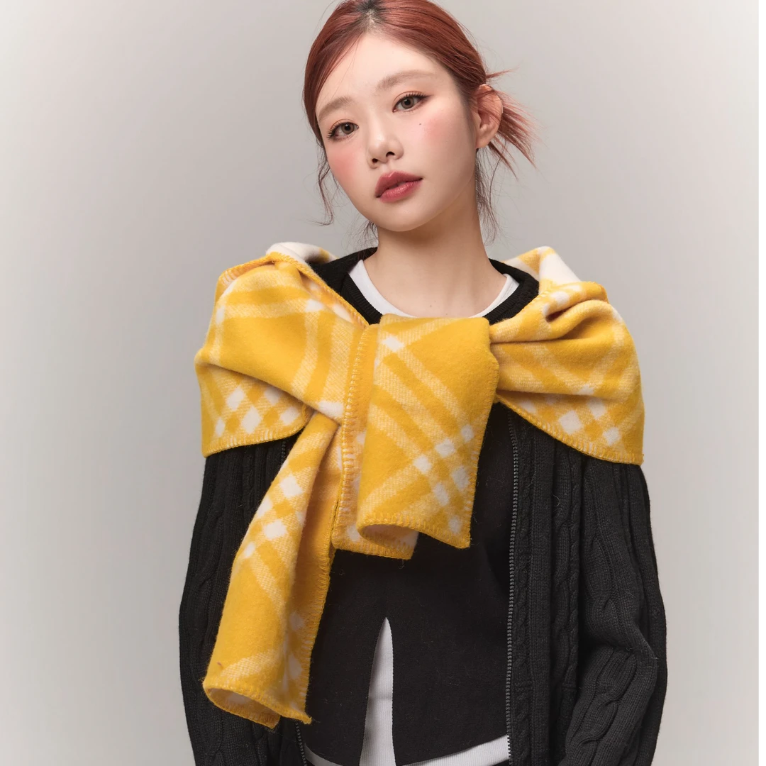 全智贤同款围巾女2024新款秋冬季高级感韩版加厚学生百搭时尚围脖