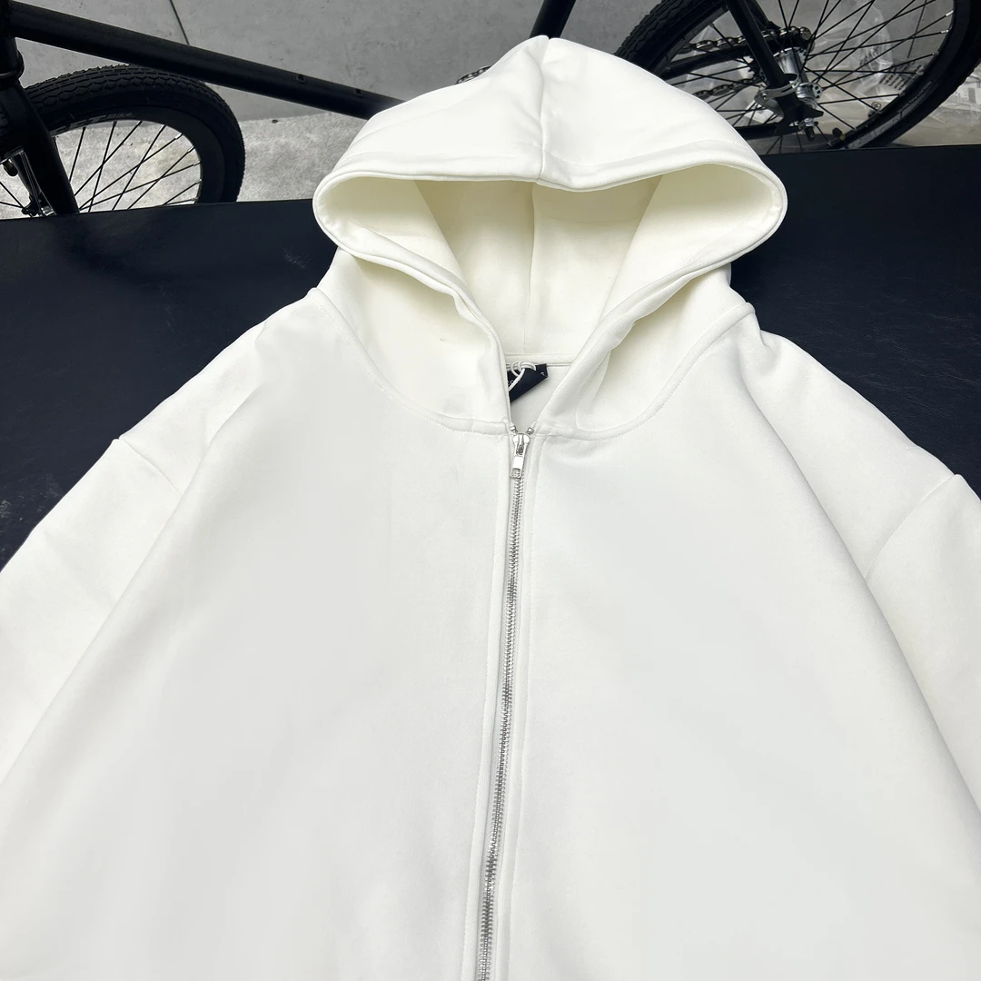 聪明陈 日系街头纯色连帽卫衣男2024春款宽松情侣帽衫潮60500