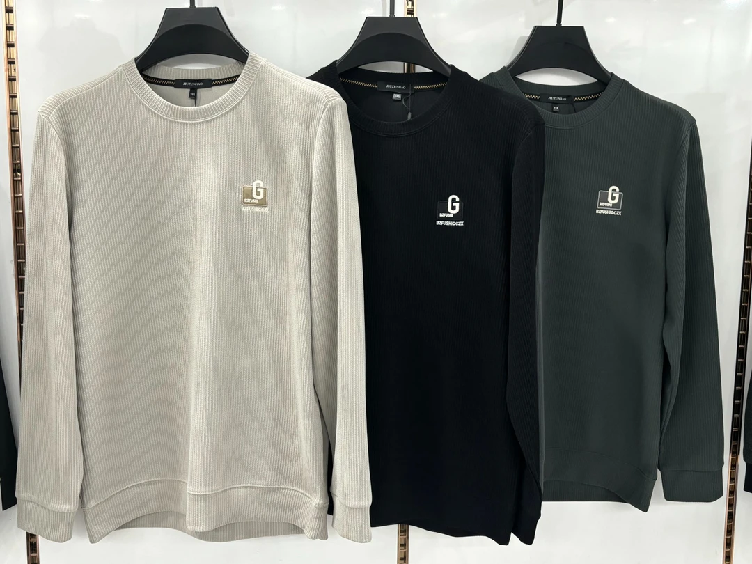 秋季新款弹力卫衣百搭潮流时尚圆领长袖打底衫3950