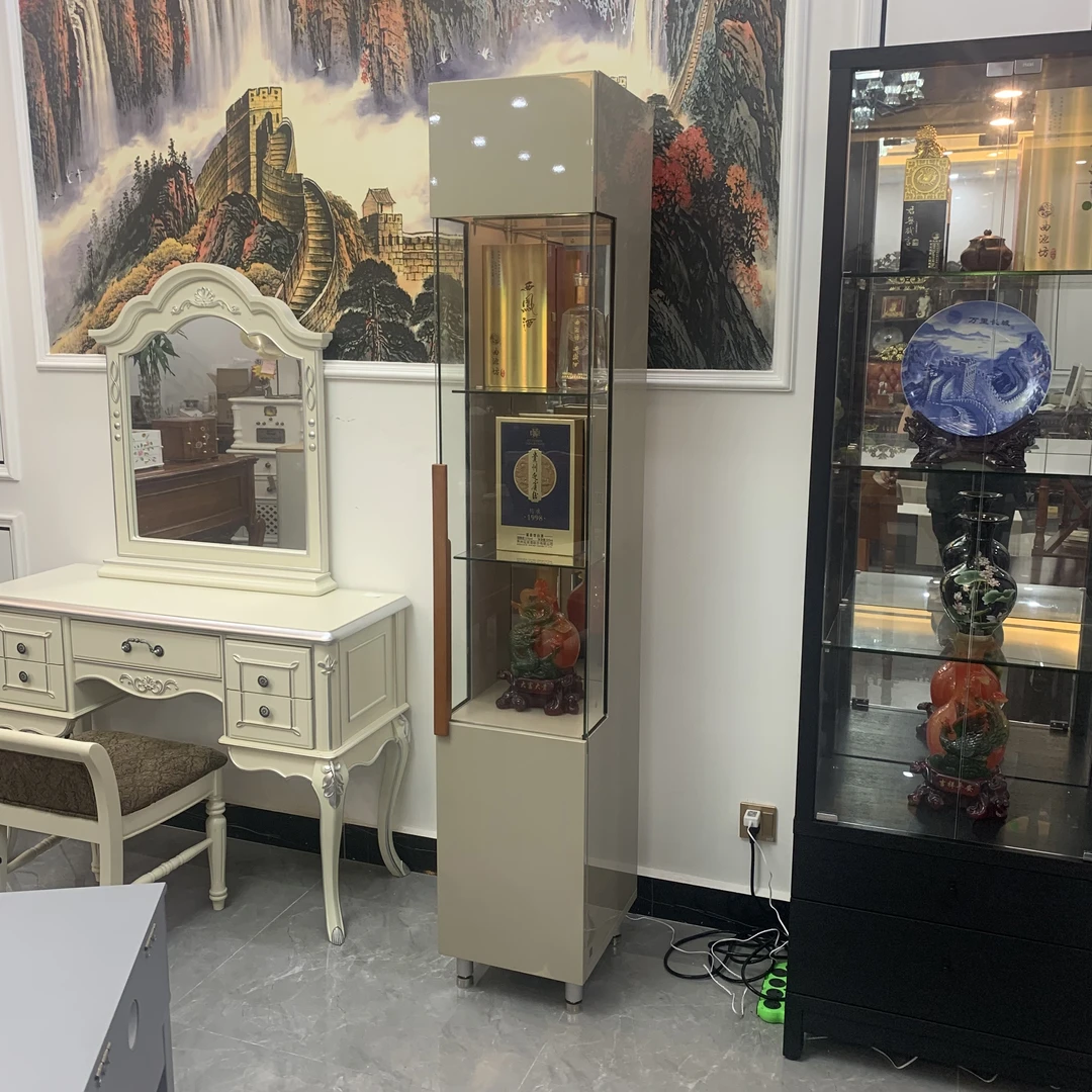 JG223深圳红苹果摆件手办玻璃透明珠宝灯光展示柜 340*400*1925