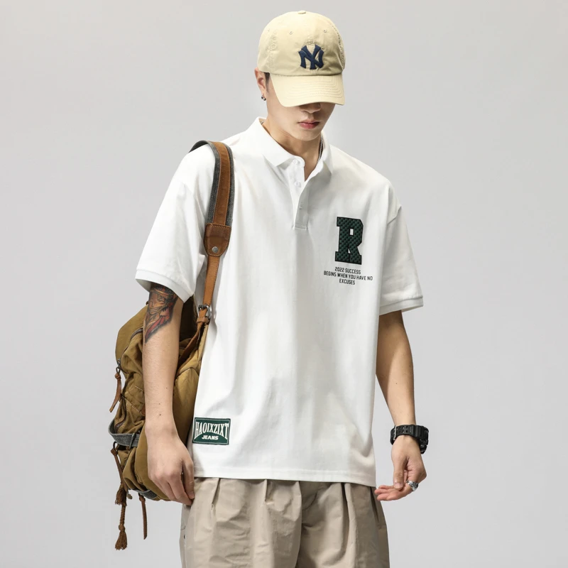 MR.MUDI/穆迪先生日系polo衫短袖T恤男士夏季设计感小众宽松痞帅