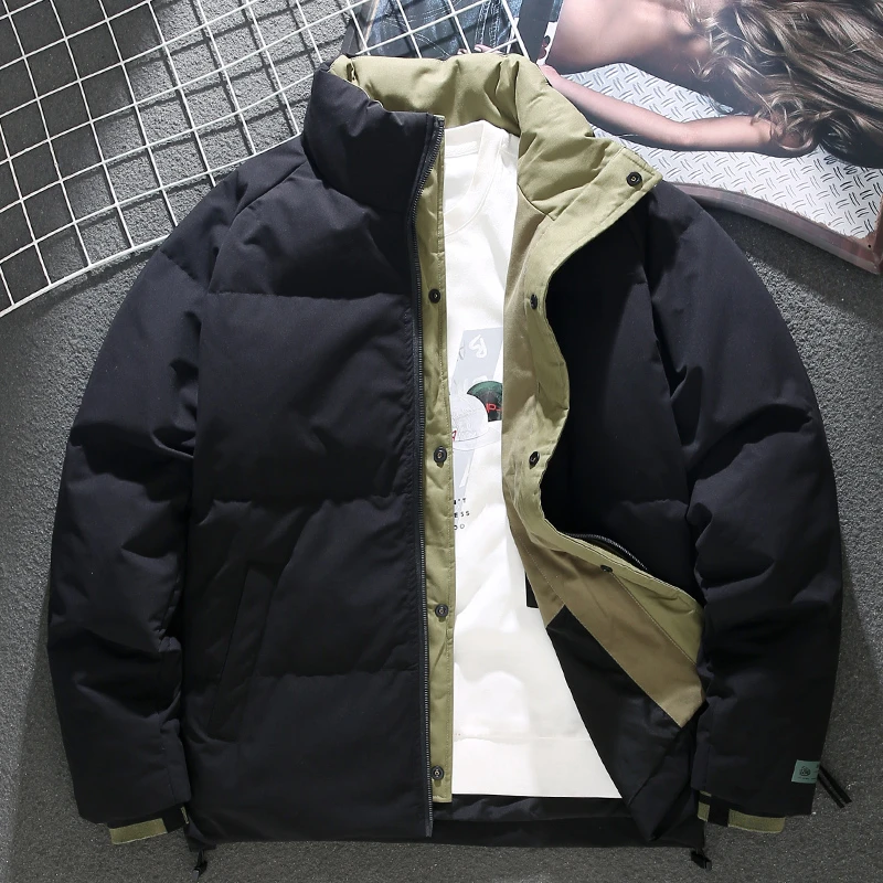 MR.MUDI/穆迪先生羽绒服男假两件冬季加厚保暖防寒短款宽松外套